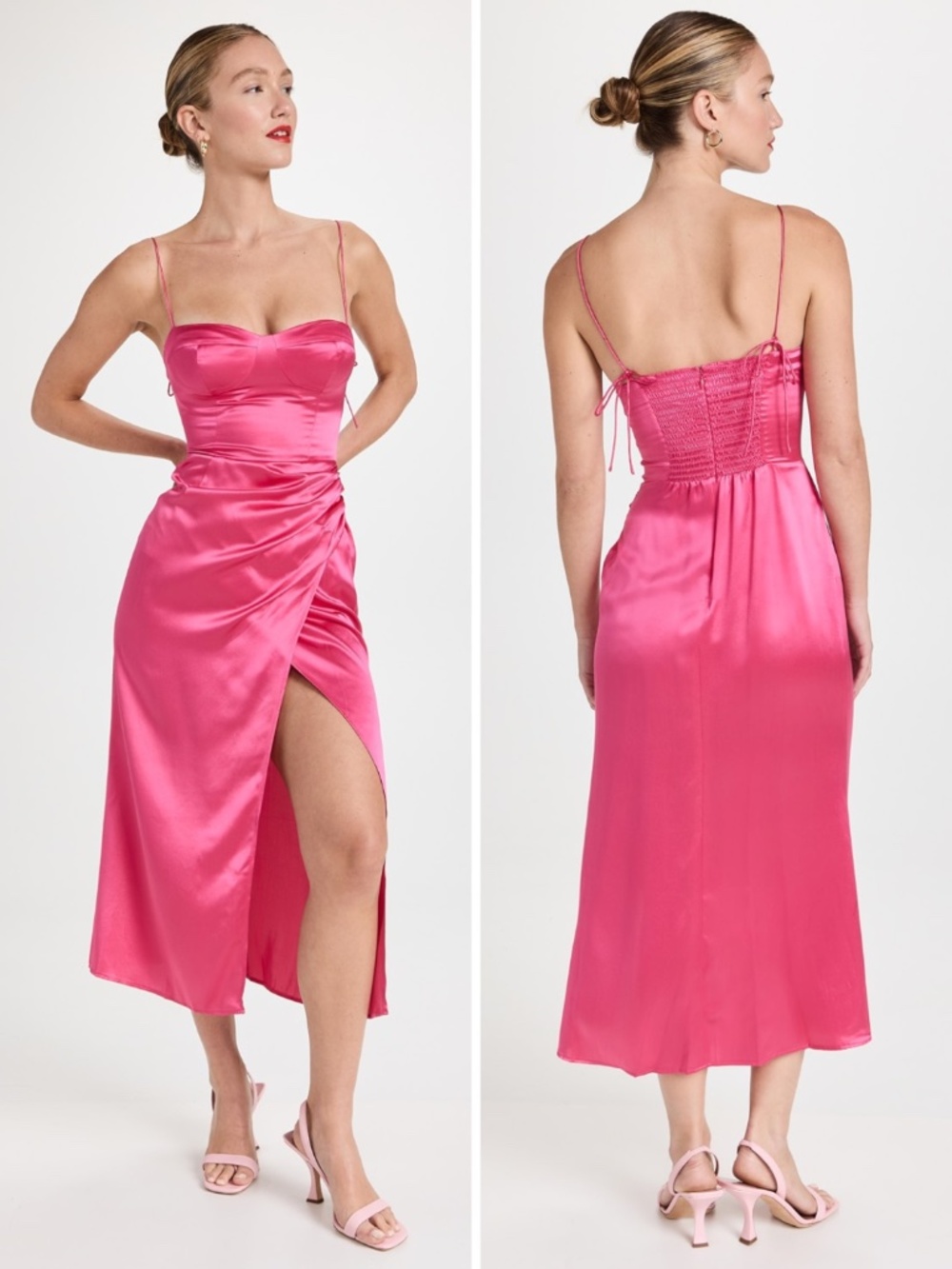 NEW Reformation Marguerite Silk Dress Flambe 4